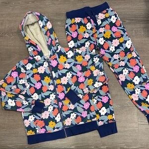 Hanna Andersson Rosey Rainbow Faux Shearling Lined Hoodie and Joggers Set